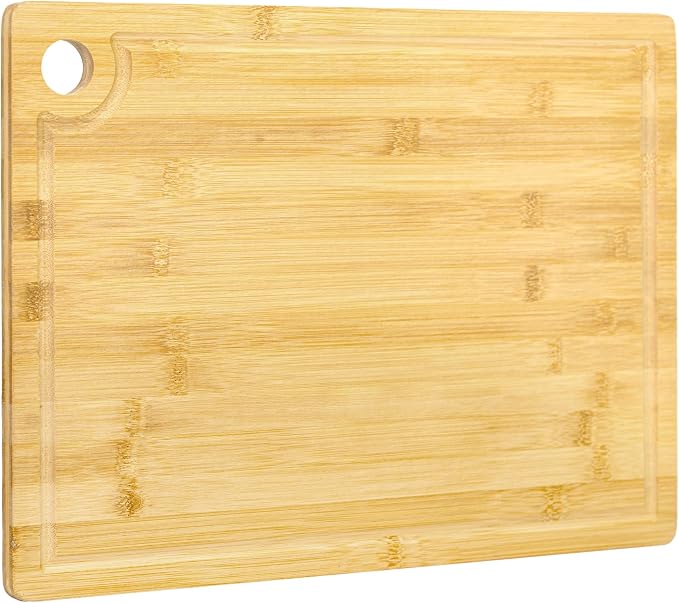 Utoplike Bamboo Cutting Board 16 x 12 in, Chopping Boards with Juice Groove | for Meat, Vegetables, Fruits, for Kitchen Countertop, 0.55"Th