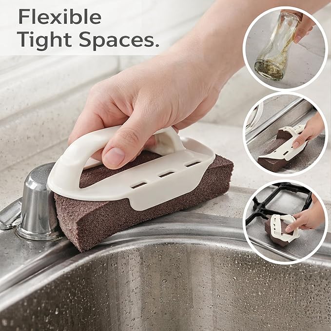 Magic Cleaning Sponge, Heavy Duty Nano Carbide Cleaning Sponge for Pots & Pans, Rust Remover & Descaling Eraser with Handle, Bulk Pack of Magic Cleaning Sponge Scrubber (20 Pcs)