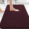 OLANLY Bathroom Rugs 36x24, Extra Soft Absorbent Chenille Bath Rugs, Rubber Backing Quick Dry, Machine Washable Bath Mats for Bathroom Floor, Tub and Shower, Home Decor Accessories, Black Cherry
