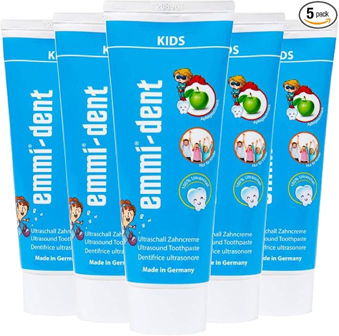 Emmi-dent Ultrasonic Toothpaste with Nano-Bubbles and Reduced Fluoride Content (Kids, 5 Pack)