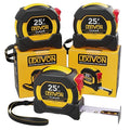 LEXIVON [3-Pack] 25Ft/7.5m DuaLock Tape Measure | 1-Inch Wide Blade with Nylon Coating, Matte Finish White & Yellow Dual Sided Rule Print | Ft/Inch/Fractions/Metric (LX-206X3)