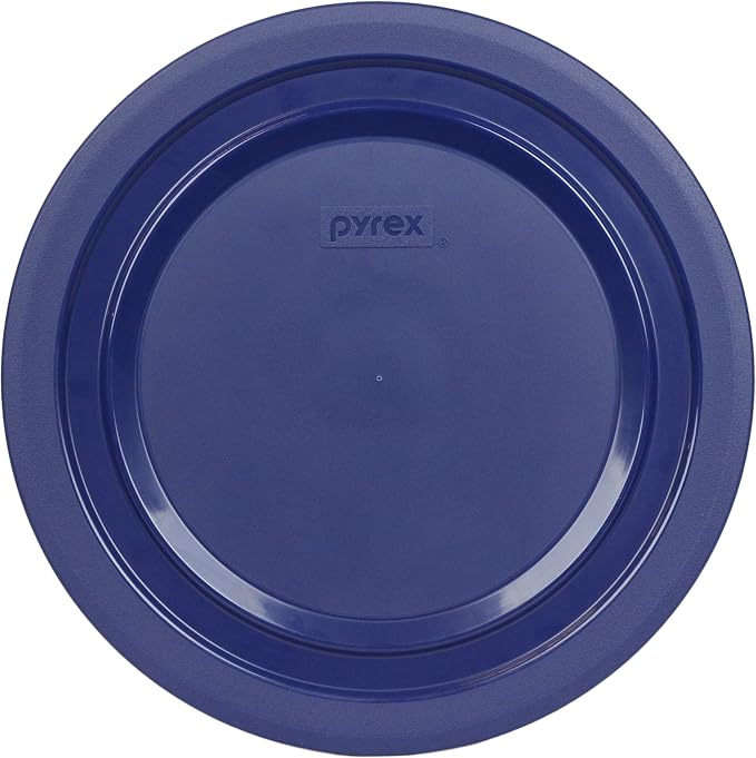 Pyrex 7404 (4.5Qt) Glass Mixing Bowl & 7404-PC Blue Lid - Made in USA | Clear Glass | BPA-Free Plastic Cover | Round Shape | Food Prep Use | Top Rack Dishwasher Safe | Resists Stains & Odors