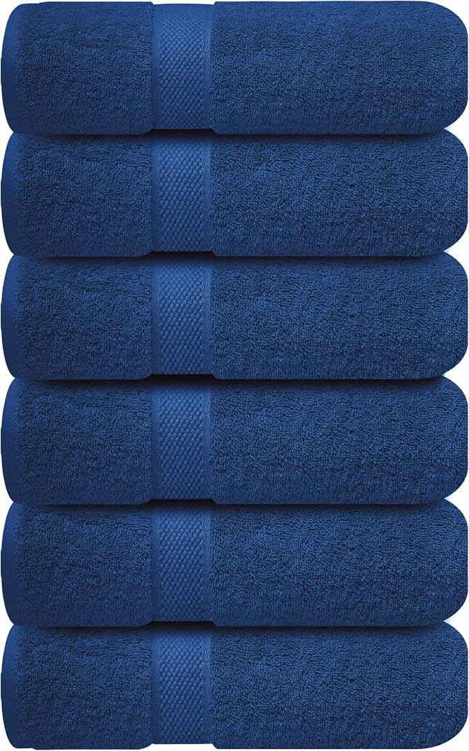 Infinitee Xclusives 100% Cotton Hand Towels for Bathroom - Set of 6 | Ultra Soft, Absorbent & Quick-Drying |16x28 inches| Luxury Hand Towel Set |600 GSM| Gym, Shower, Spa & Hotel Use