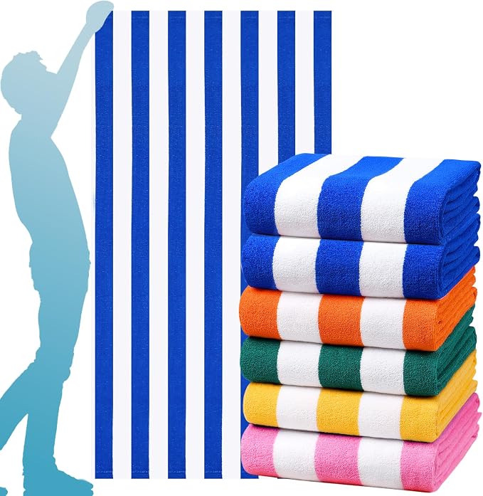 6 Packs Extra Large Oversized Beach Towel Bath Towel 72*40 Set Bathroom Sheets Bulk Quick Dry Soft Absorbent Thick Xl Big Giant Microfiber Terry Blanket Clearance Turkish Toallas De Playa NOT Cotton
