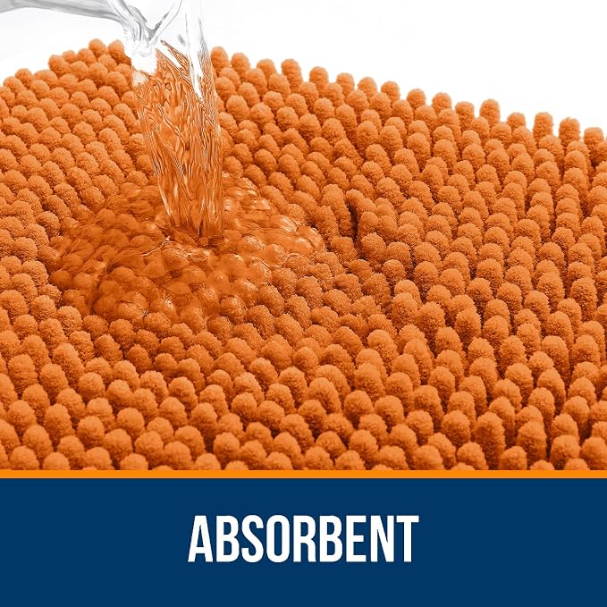OLANLY Bathroom Runner Rugs 70x24, Extra Soft Absorbent Chenille Bath Rugs, Rubber Backing Quick Dry, Machine Washable Long Bath Mats for Bathroom Floor, Tub and Shower, Home Decor Accessories, Clay