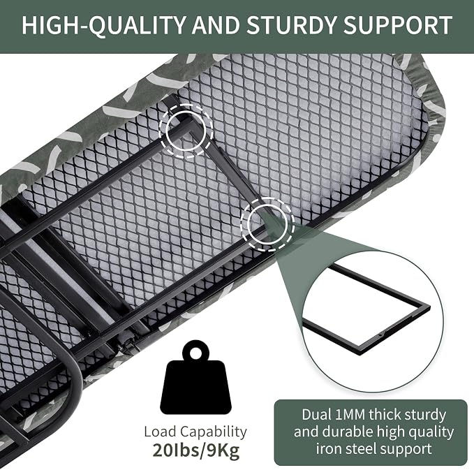 Wall-Mounted Steel Farme Folding Ironing Board, 36.5 x 12 inches, 180° Rotating, Space-Saving Design