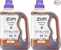 Indigo Wild Zum Clean Laundry Soap - Plant-Based Liquid Laundry Soap - Contains Baking Soda, Essential Oils & Saponified Coconut Oil - Amber - 64 fl oz (2 Pack)