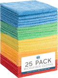 S&T INC. 25 Pack Microfiber Cleaning Cloth, Bulk Towels for Home, Reusable Microfiber Towels for Cars, Cleaning Rags, Assorted, 11.5 Inches x 11.5 Inches, 25 Count