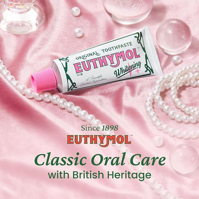 EUTHYMOL Whitening Toothpaste, Stain Removal in 2weeks | 3.7 floz*2 (2Pack) | Whitening Toothpaste for sensitive Gum & Teeth, Stain Removal in 2 Weeks, Bad Breath, Cavity Prevention, Aluminum Tube