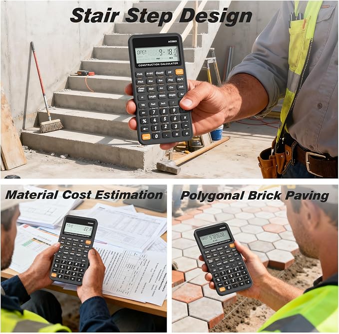 ROATEE Construction Calculator with Case for Carpenter, Framer, Remodeler | With Case, For Carpenter, For Framer, For Remodeler