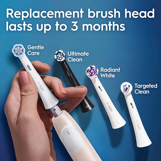 Oral-B Rechargeable Electric Toothbrush, iO Limited Simple Clean, 3 Cleaning Modes, Automatic Pressure Sensor to Protect Gums, Travel Case, Peach