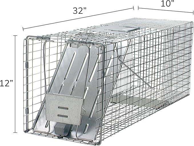Havahart Large 1-Door Live Animal Trap for Raccoons, Cats, Bobcats, Beavers, Skunks - Heavy Duty Humane Catch and Release Cage Trap for Outdoor Pest Control, 1079SR