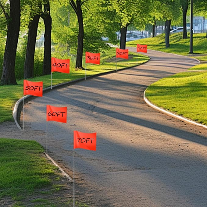15x4x5 Inch Marking Flags – High-Visibility Yard & Lawn Flags for Boundary, Dog Training, Landscaping, Sprinklers, Surveying & Construction | Durable, UV & Weather Resistant (Orange, 500 Pack)