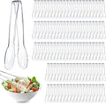 Tessco for you 100 Pcs Plastic Tongs for Serving Bulk, 9 Inch Plastic Disposable Serving Tongs, Heavy Duty Salad Tong for Kitchen, Buffet, BBQ, Events & Catering (Transparent)