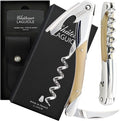 Chateau Laguiole Corkscrew - Grand Cru - White Horn French Luxury Laguiole Wine Opener – Laguiole Wine Key Made in France - Wine Sommelier Bone Handle Wine Corkscrew with Leather Sheath & Gift Box