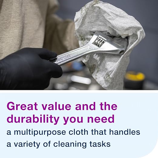 Tork Light Duty Cleaning Cloth Giant Roll White W1, Use Wet or Dry, 1 x 1450 Cloths, 500105