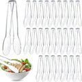 Tessco for you 25 Pcs Plastic Tongs for Serving Bulk, 9 Inch Plastic Disposable Serving Tongs, Heavy Duty Salad Tong for Kitchen, Buffet, BBQ, Events & Catering (Transparent)