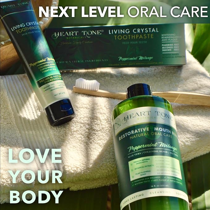 Theobromine & Hydroxyapatite Toothpaste | Living Crystal | Fluoride Free | Colloidal Silver, Bentonite Clay, L-Arginine | Low Abrasion Tested | Mint