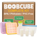 Breastmilk Storage Reusable Freezer Trays with Lid | Baby Food Cube 4pcs Complete Kit | 16 and 4-Cubes Silicone Durable Ultra Leak-Proof