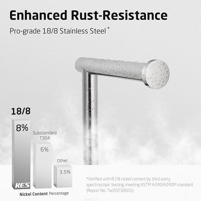 KES Extra High Toilet Paper Holder Freestanding 26", Toilet Paper Holder Stand with Natural Marble Base, Floor Free Standing Toilet Paper Holders 18/8 Stainless Steel Polished Finished, BPH284S66