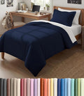 Duvet Cover Twin/Twin XL Size Set - Extra Soft Twin/Twin XL Duvet Cover 68" x 90" with 1 Pillow Sham for Women, Men, Kids & Teens - Comfy, Easy-Care & Fade Free w/ Zipper Closures & Ties (Navy Blue)