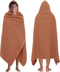 COTTON CRAFT Hooded Bath Towel for Adults – 100% Cotton Waffle Weave Towel | Oversized 35 x 70 inches Ringspun Terry Bath Sheet Wrap with a hood - Soft Super Absorbent Quick Dry – 450 GSM – Mocha