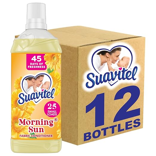 Suavitel Fabric Conditioner, Fabric Softener, 45 Days of Freshness, HE Compatible, 25 Small Loads, Morning Sun Scent, 25 fl oz