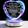 Gifts for Husband Crystal with Colorful LED Base, Cool Anniversary Birthday Gifts for Men, Husband Birthday Gifts from Wife, Crystal Keepsakes Romantic Gifts for Wedding Valentine's Day