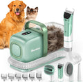 buenkee Dog Grooming Kit with Vacuum, 15000Pa Pet Hair Clipper and Shedding Brush, 2L Capacity, Green