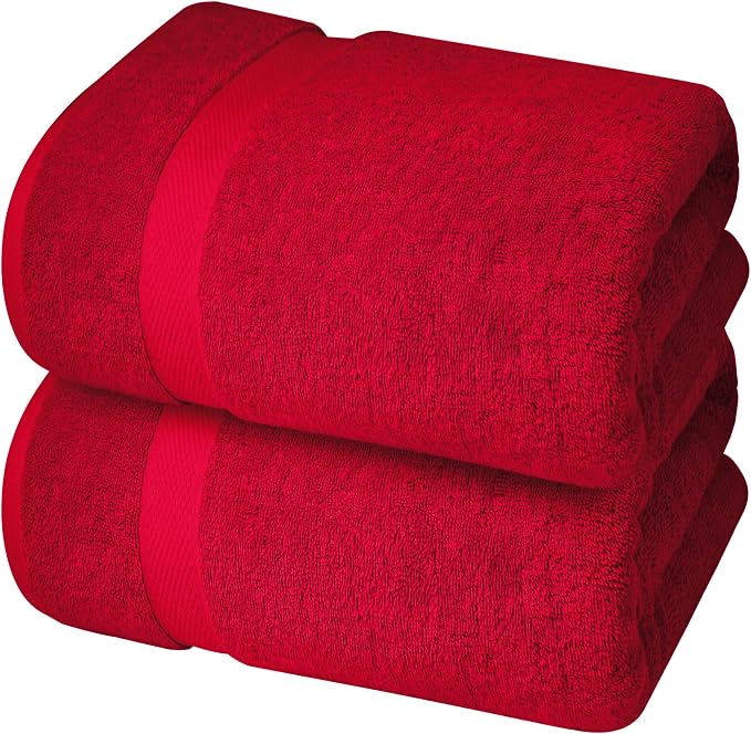 Infinitee Xclusives Jumbo Bath Sheets Towels for Adults – 600 GSM (35X70 Inches)– 100% Ring Spun Cotton, Soft and Absorbent Large Bath Towels for Bathroom (Burgundy)