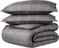 Bare Home Duvet Cover - Full Size Bedding Set - Premium 1800 Super Soft Collection - Lightweight, Cooling - Soft Breathable Duvet Cover (Full, Modern Plaid - Grey/White)