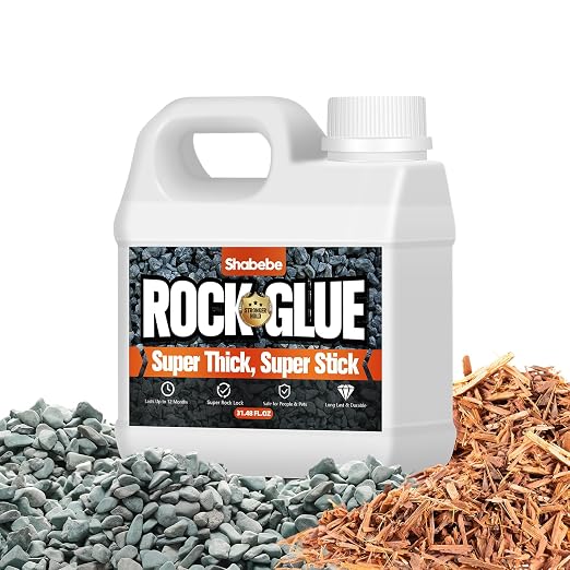 Rock Glue, 99% Super Thick & Max Coverage 31.48OZ Mulch Hold for Landscaping, Covers Up to 3X Area,Non-Toxic Pea Gravel Stabilizer Landscape, Gravel Binder for Pebble, Pine Straw, Gravel