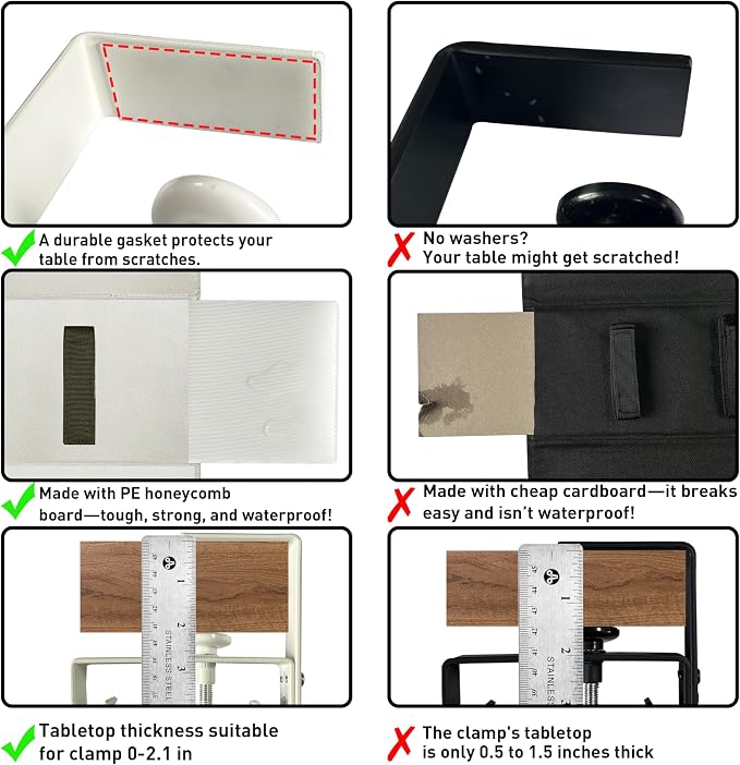 Under Desk Cable Management No Drill – 48" L x 6" W Cord Organizer, Upgraded Silicone Pads (No Scratch!), 16 Cable Slots, Washable PE Honeycomb Base, Fits Desks 0–2.1" Thick, Beige
