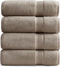 Springtree Home Luxury Bamboo Rayon Plush Bath Towel Set | 4-Pack | Brown | 35% Bamboo Rayon - 65% Zero Twist Cotton | Absorbent Quick-Dry Towels for Bathroom | Ultra Soft | OEKO-TEX Standard 100