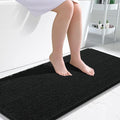 OLANLY Bathroom Runner Rugs 47x24, Extra Soft Absorbent Chenille Bath Rugs, Rubber Backing Quick Dry, Machine Washable Long Bath Mats for Bathroom Floor, Tub and Shower, Home Decor Accessories, Black