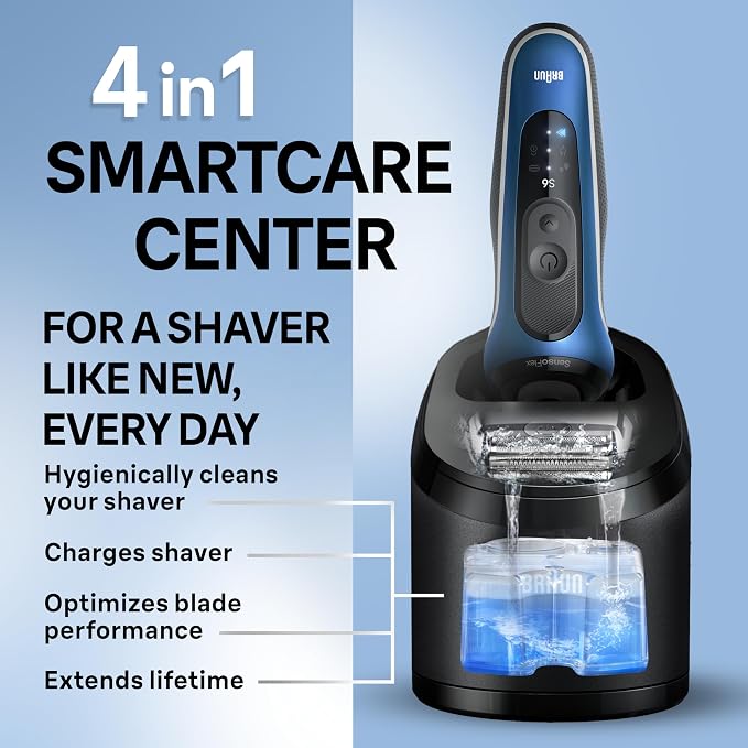 Braun Electric Shaver for Men, Series 6 6177cc, Wet & Dry Shave, Turbo & Gentle Shaving Modes, Foil Shaver, Blue