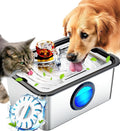 Large Dog Water Fountain SS304,3Gal Ultra-Purification Dog Cat Drinking Bowl Dispenser with Deep Purification Filter,Big Visual Window,Triple Waterfall Structures,Low Water Indicator Pump