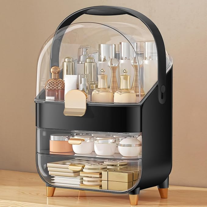 Anylady Makeup Organizer Countertop, Skincare Holder Bathroom Counter Organizer, Storage Box Cosmetic Display Cases, Teen Girl Gifts Make up Organizers for Vanity, Dresser