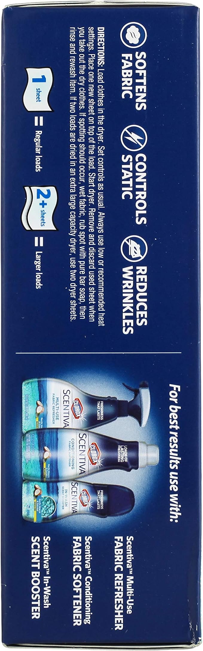 Clorox Scentiva Fabric Softener Dryer Sheets, Pacific Breeze & Coconut Scent - Wrinkle Reducing Scented Softening Laundry Dryer Sheets for Great Smelling Clothes, 105 Count