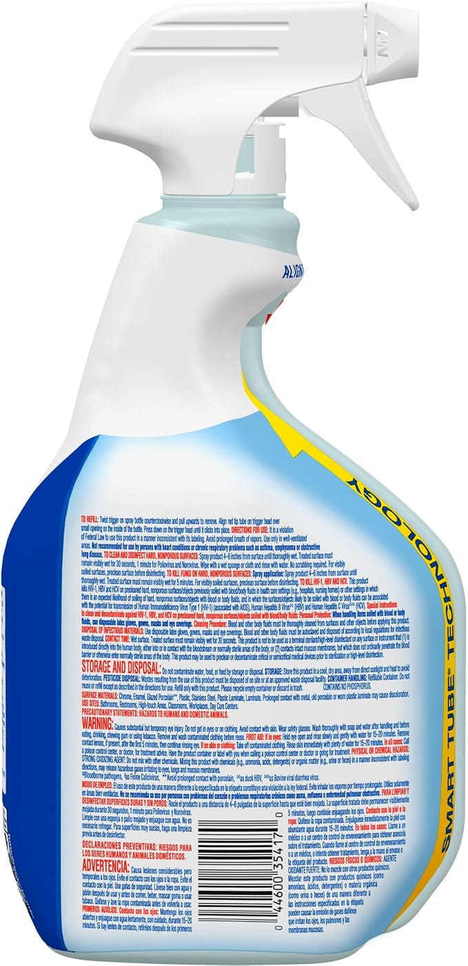 CloroxPro Clorox Clean-Up Disinfectant Cleaner with Bleach Spray, 32 Ounces Each (Pack of 9) (35417)