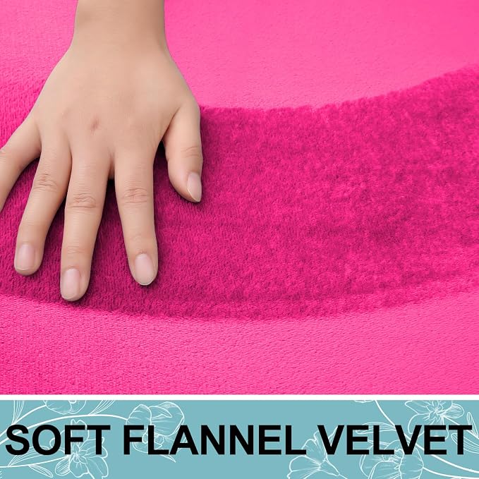 Smiry Memory Foam Toilet Rugs U-Shaped 24x20, Extra Soft Absorbent Non-Slip Contour Bathroom Rugs, Machine Washable Bath Mats for Toilet, Deep Pink