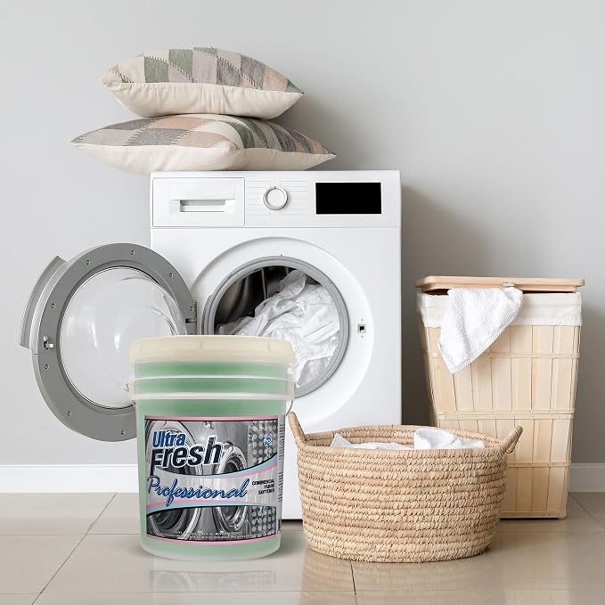 Ultra Fresh Professional 5 Gallon Fabric Softener for Commercial Washing Machines, Liquid Fragrance Booster for Up to 640 Laundry Loads, Fresh Scent