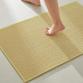 TYUU Bathroom Rugs Non Slip Washable, Super Absorbent Thin Bath Mat Quick Dry Low Pile Bathroom Rug, Yellow 24"x36"