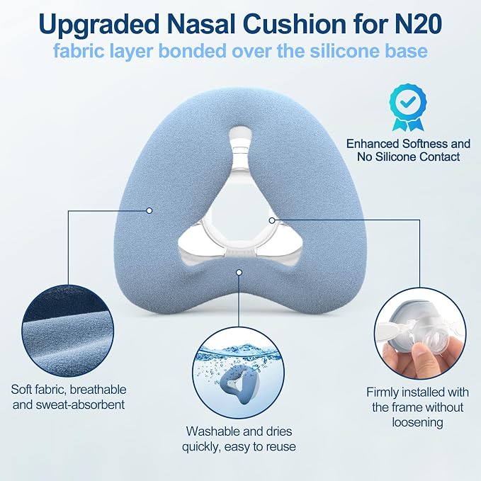 Upgraded Supplies for Airfit N20, Includes Head Strap, Frame, Nasal Cushion(S), Softer Touching for Airtouch N20 Users, Secure Seal & Enhanced Comfort CPAP Supplies by MEDICOLOR, Small