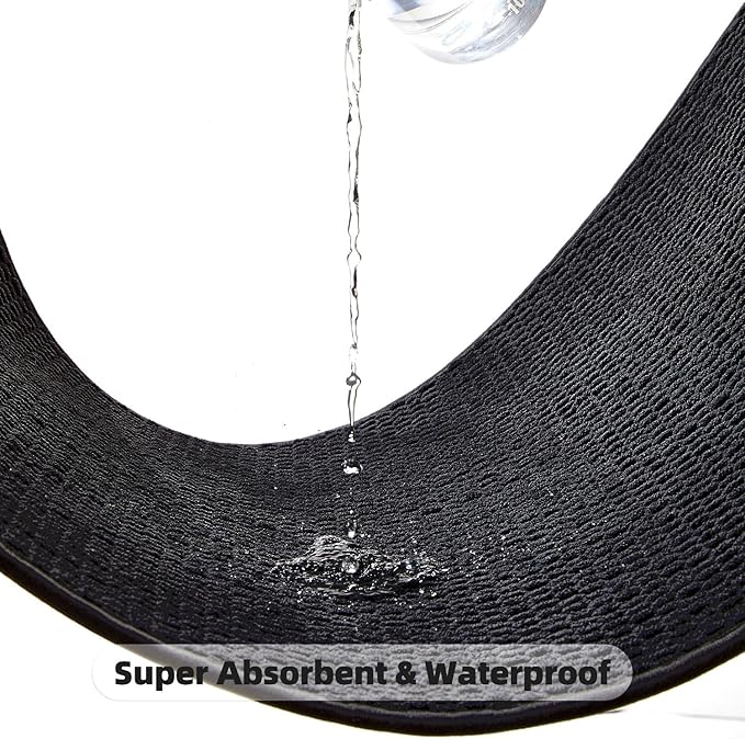 TYUU Black Large Bathroom Rugs Non Slip Washable Bath Rugs Super Absorbent Bathroom Rug Thin Quick Dry Low Pile Bath Mats, Black 36''x60''