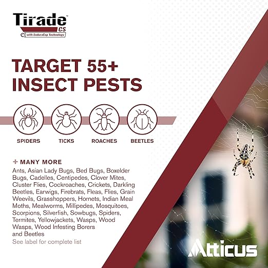 Atticus Tirade CS Insecticide (16 oz) Time-Released Indoor & Outdoor Pest Control for Ants, Flies, Fleas, Mosquitoes and More – 6% Cyfluthrin Liquid Concentrate