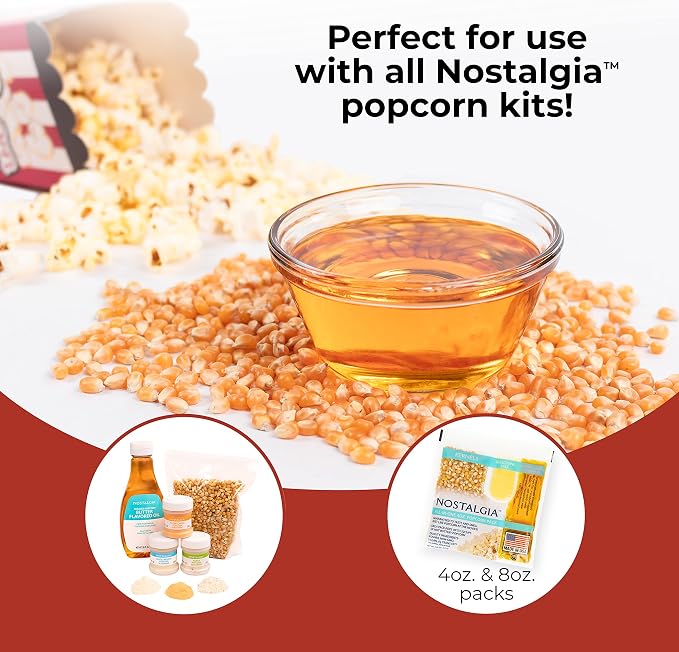 Nostalgia Popcorn Maker Machine - Professional Cart With 8 Oz Kettle Makes Up to 32 Cups - Vintage Popcorn Machine Movie Theater Style - Red