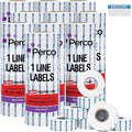 Perco 1 Line Blue Reverse Print on White Grocery Labels—80,000 Labels for Perco Lite, X, Plus & Pro Guns—with Tamper-Proof Design for Supermarkets, Corner Stores and More—80 Rolls, 10 Sleeves—USA Made
