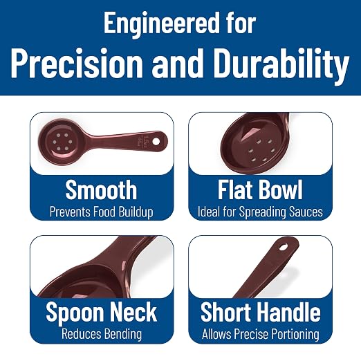 Carlisle FoodService Products 496101 Solid Short Handle Portion Control Spoon 1.5 oz