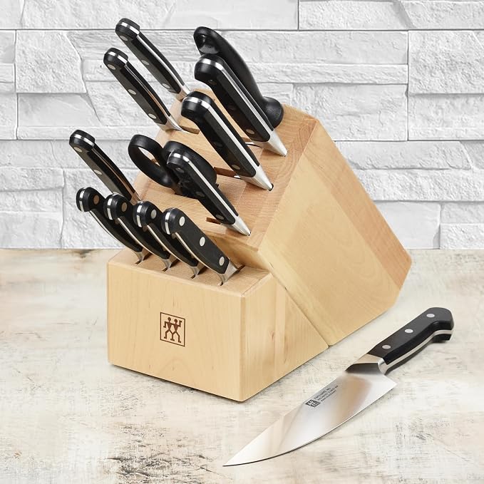 ZWILLING Pro 14-piece Knife Set - Made in Germany - Birchwood Block